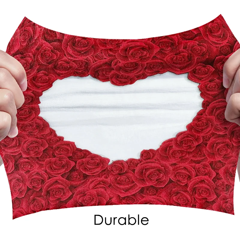 Valentine's Day Rose Heart Shaped Printed Napkins Proposal Engagement Party Tissue Paper Disposable Party Supplies