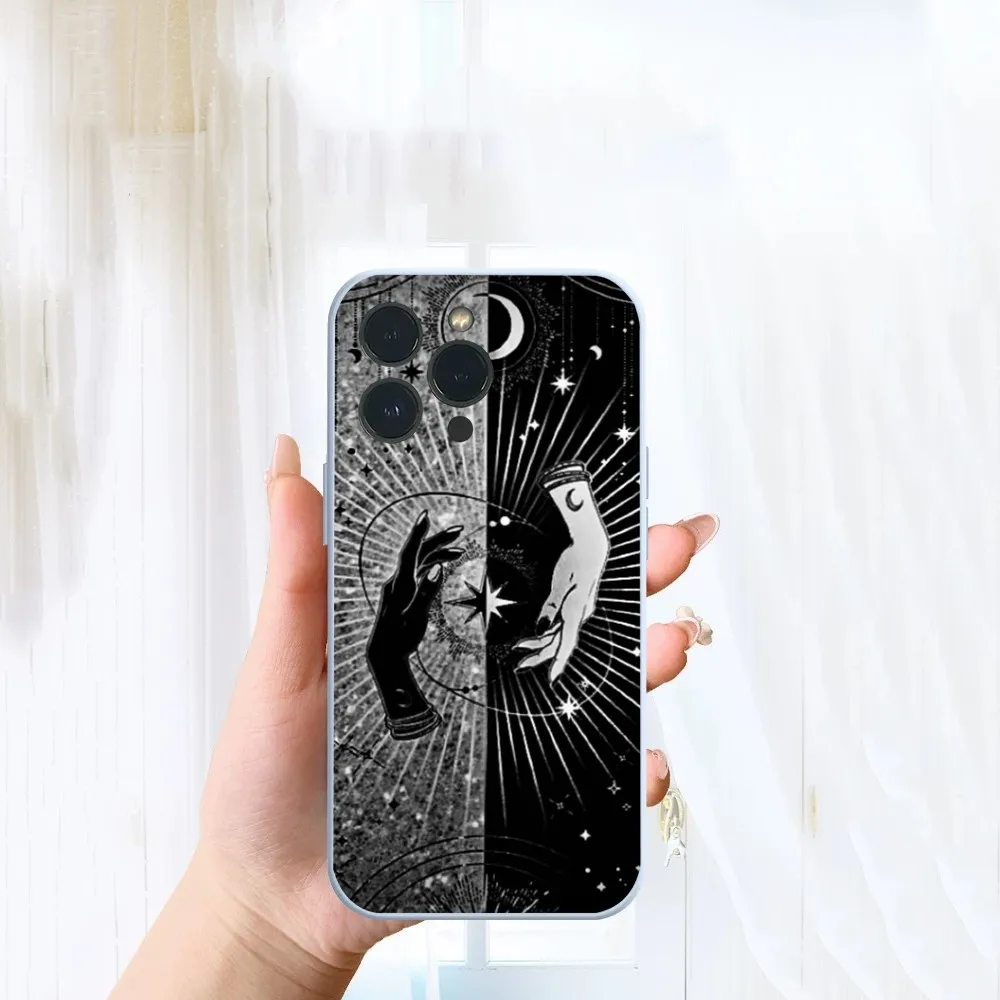 Art C-Celestial H-Hands Art Print Phone Case For iPhone 14 13 12 11 Pro Max XS Max X XR 7 8 Plus Mini Blue TPU material