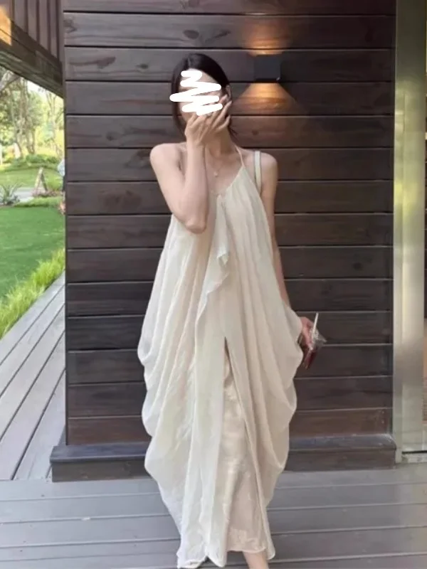 여름용 여성용 얇은 꽃무늬 자수 드레스