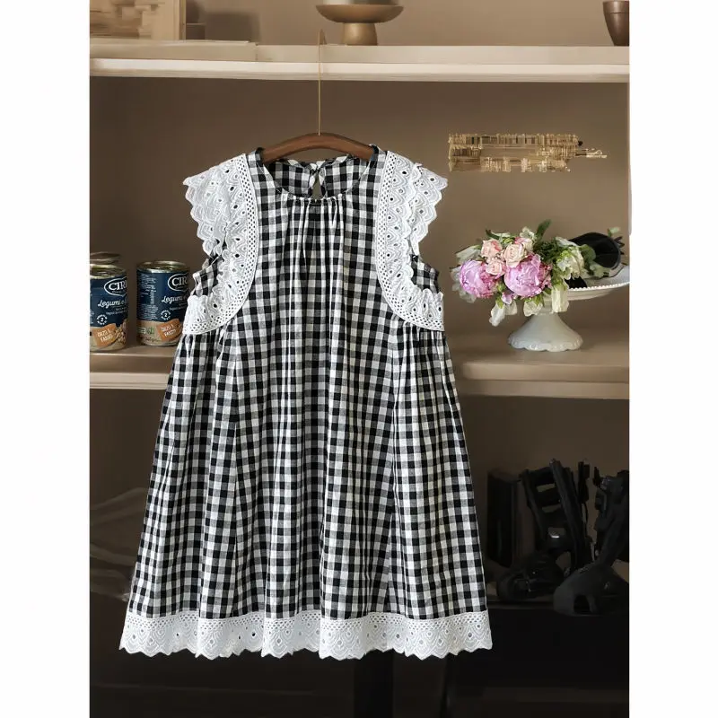 2-11Years Toddler Kids Summer Dresses for Girls Plaid Sleeveless Dress Children Clothing Baby Outfits 3 4 5 6 7 8 9