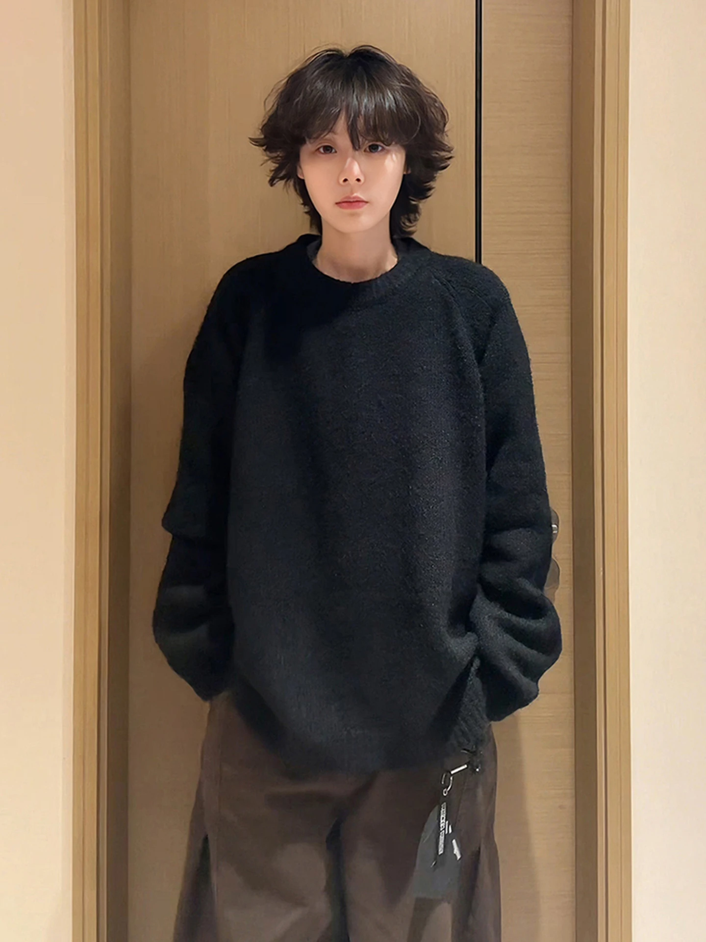 

Мужской утепленный свитер Cleanfi с круглым вырезом, повседневный, для ношения как нижний или верхний слой, в стиле кэжуал, с длинным рукавом, для зимнего сезона