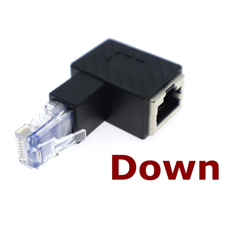 Adaptateur Ethernet RJ45 Cat 5e 6e Cat7 mâle vers femelle, Angle droit à 90 degrés, 5 modèles en option, Extension réseau Lan