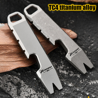 Mini TC4 Titanium Alloy Crowbar Keychain Pendant Multi-function Open Delivery Gadget External Hex Wrench Bottle Opener EDC Tool