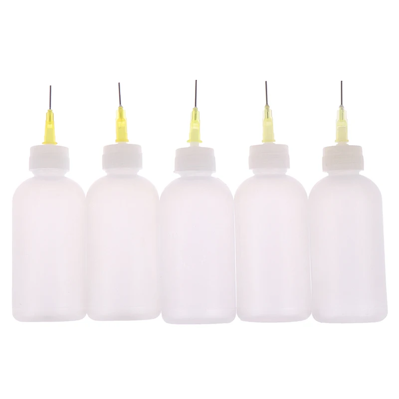 50ml พลาสติก Dispensing เข็มหัวฉีดเข็มฉีดยาขวดกาวเจลหม้อแอลกอฮอล์นํามาใช้ใหม่ DIY Handmade ภาชนะ