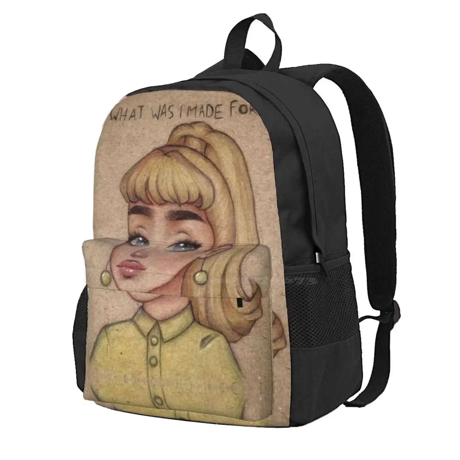 What Was I Made For? Hot Sale Schoolbag Backpack Fashion Bags Action Pretty Sketch Life Aesthetic