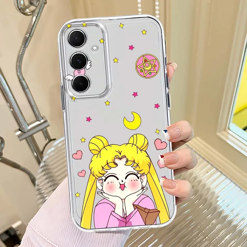 S-Sailor M-Maan Populaire Kunst Voor Samsung A56 A42 A36 A35 A34 A23 A16 A15 A05 A04 A03 Note 20 5G Doorschijnende Telefoon Case