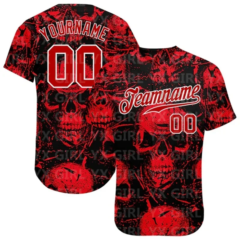 Camiseta de béisbol con diseño 3D personalizado, diseño de Halloween con calabazas, auténtico, blanco, dorado y negro