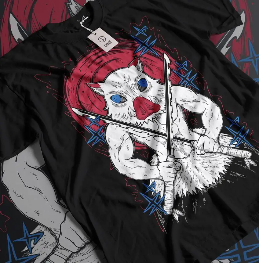 Inosuke T-Shirt Demon Slayer Kimetsu No Yaiba Anime Manga Gift Shirt All Size