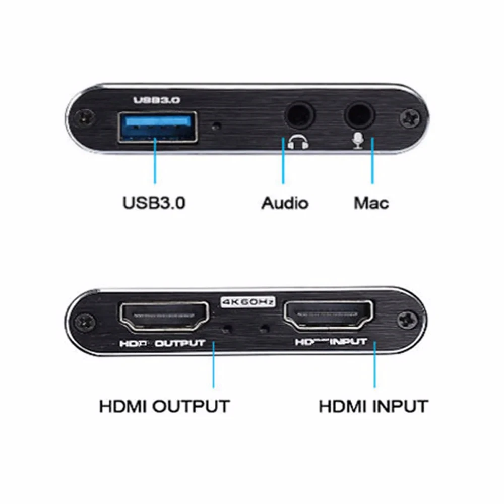 Tarjeta de captura de vídeo HDMI 4K con consola de juegos Loop Out, caja de almacenamiento de grabación en Streaming, adaptador de transmisión en vivo de alta definición