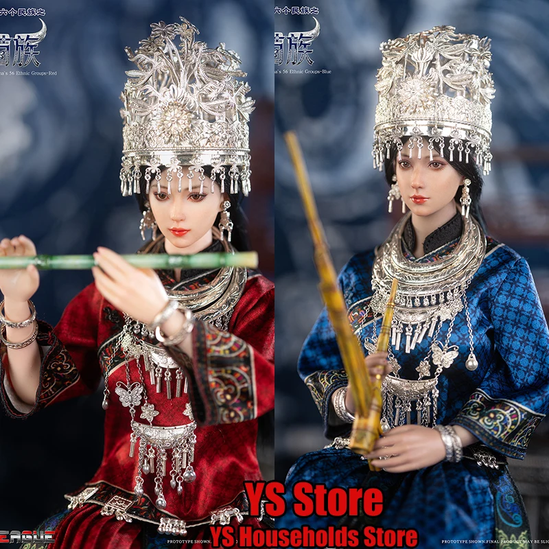 

TBLeague PL2025-235 1/6 The Miao of China's 56 Ethic Groups Red Blue Suit Cloth Female Action Figure 12inch Delicate Soldier