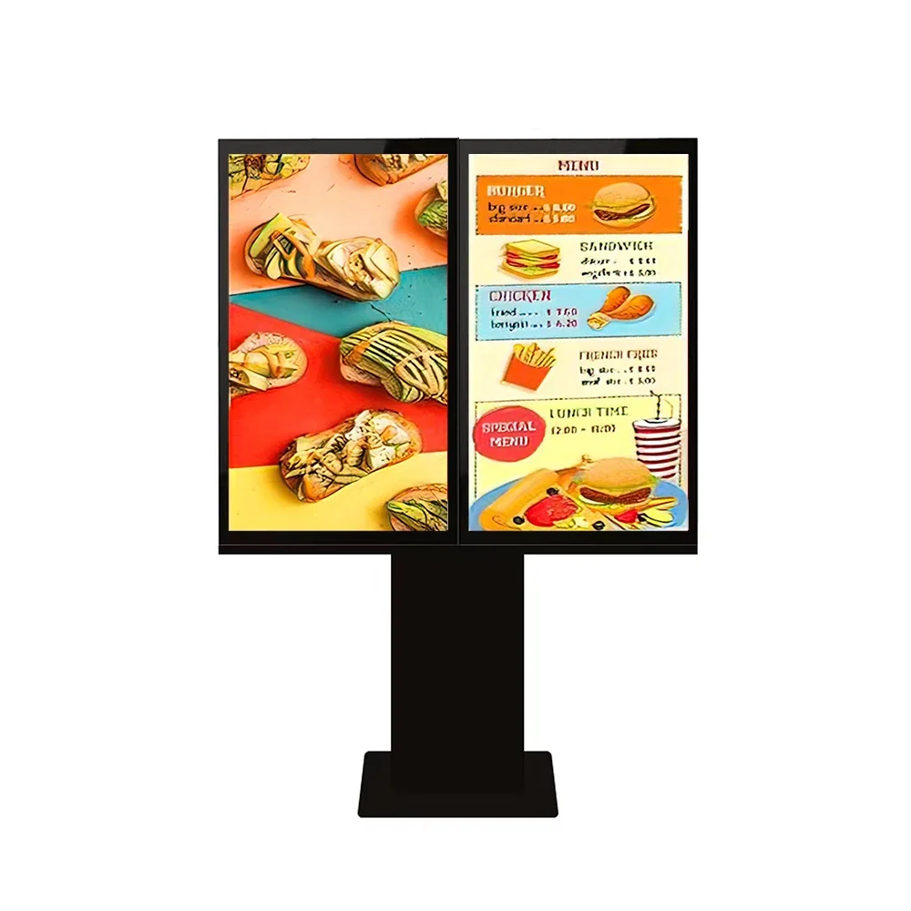 High Bright Outdoor Single Double Triple Lcd Screen Drive Thru Digital Menu Board For Retail Restaurants Screen