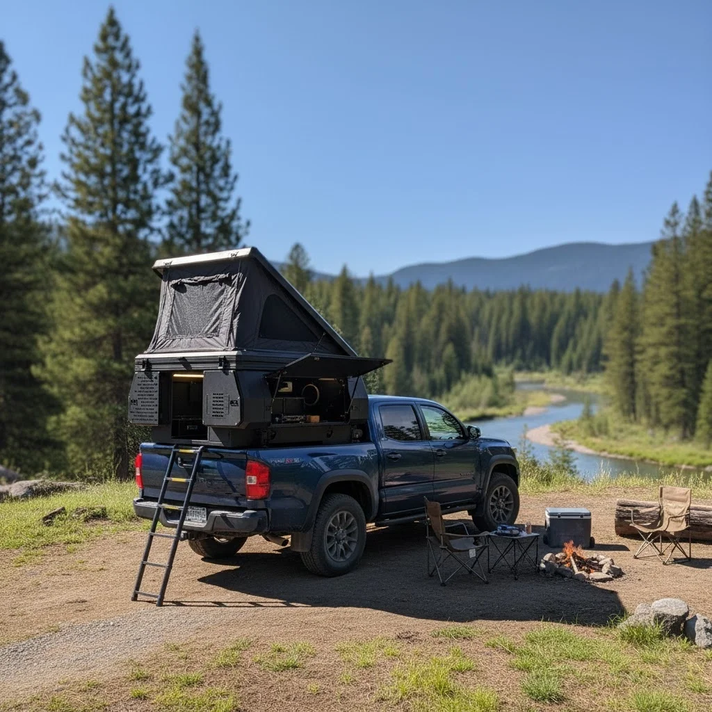 Waterproof Aluminum Hard Shell Roof Top Tent LockablP for All Pickup Truck Models Overland Camping