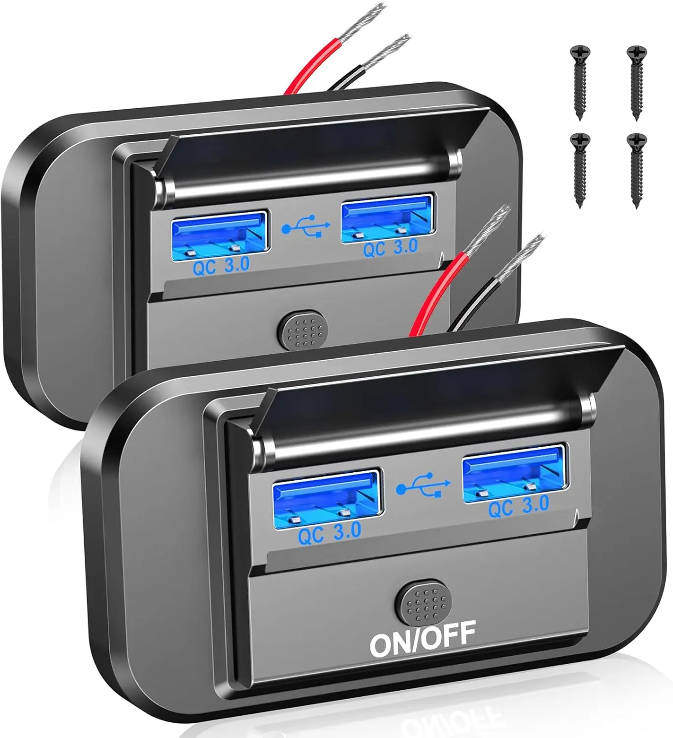 

12 В USB-розетка для автодома с выключателем питания, двойной PD3.0 Type-C и быстрой зарядкой, автомобильное USB-разъем, адаптер для зарядного устройства для автодома, морской лодки, автобуса, квадроцикла