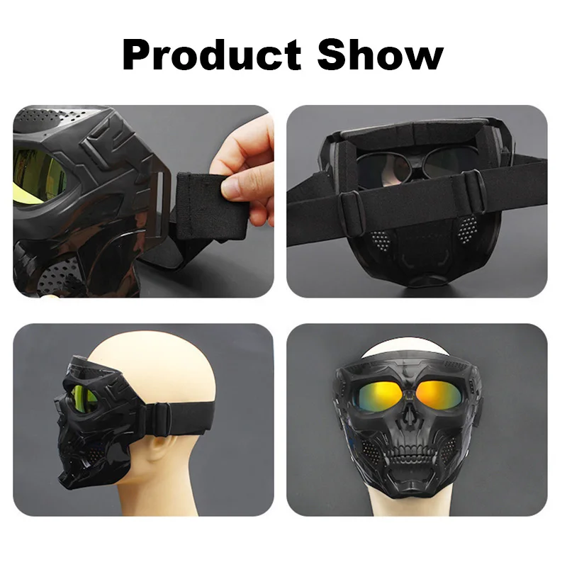 Explosion Proof CS War Game Paintball Skull Mask Anti-impact Shooting Airsoft Mask Goggles Outdoor Hunting Motorcycle Mask