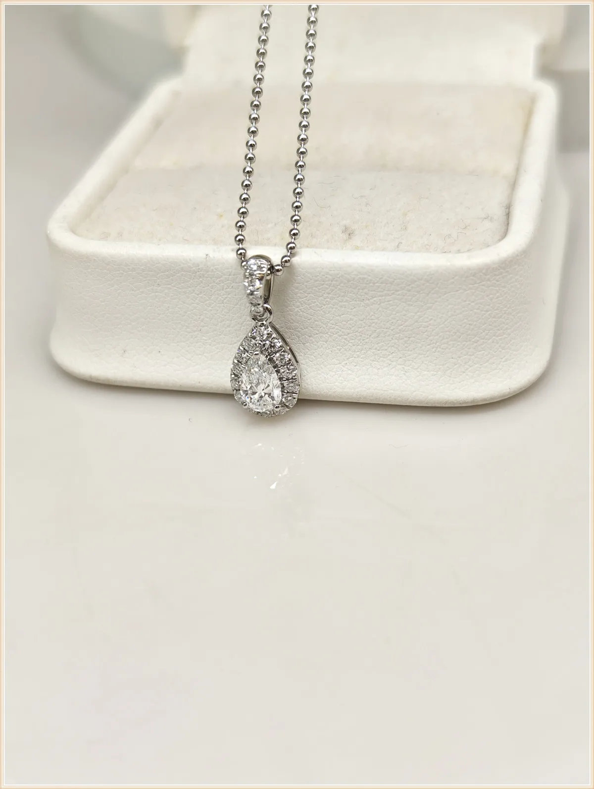 14K Solid Gold Lab-Grown Diamond 1CT Pear-Shaped Diamond Pendant IGI CVD HPHT Fine Jewelry Necklace Custom Wholesale