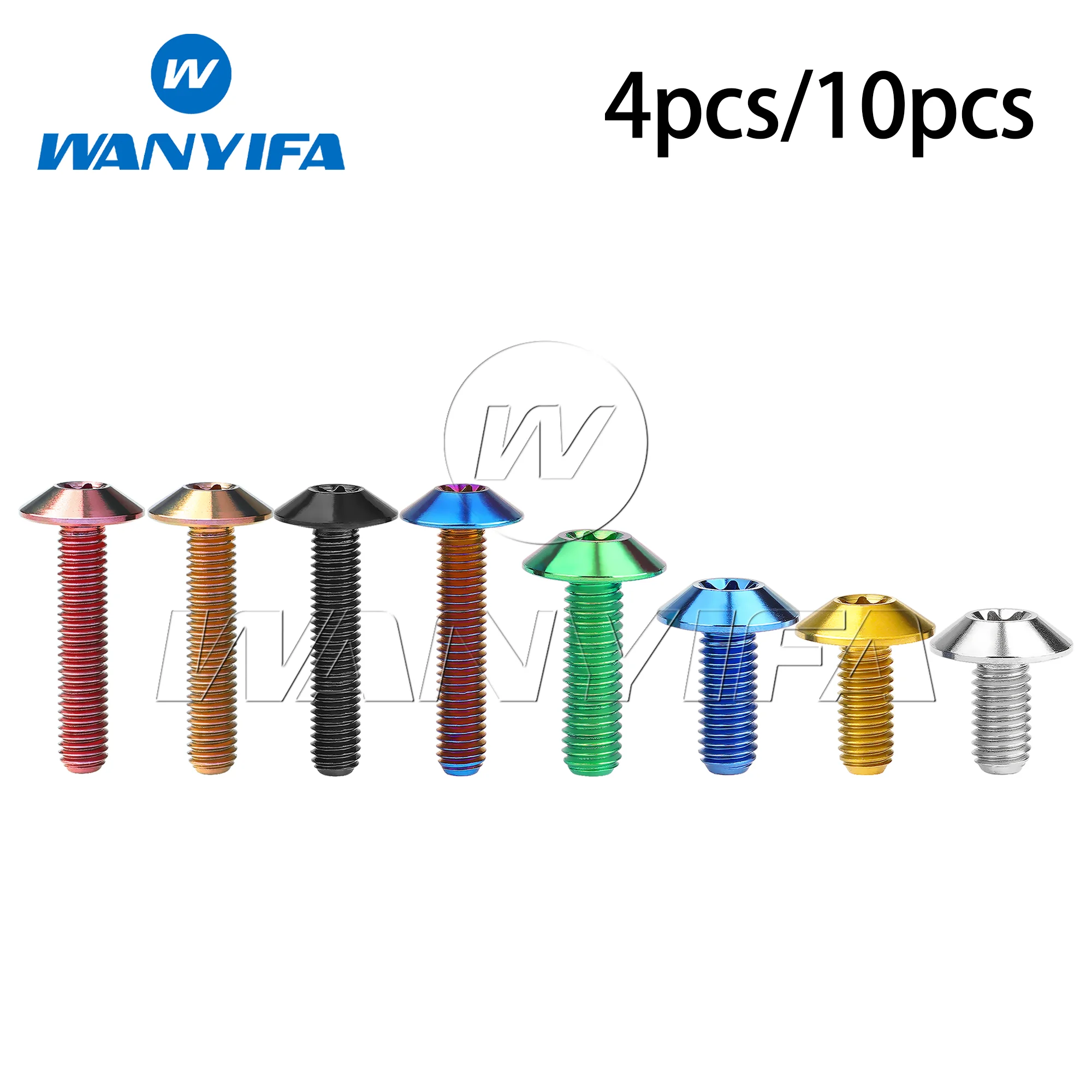 Wanyifa Titanium Bolts M4x10/15mm Torx T20 Head Screws for Bicycle And Motorcycle Parts Accessories 4pcs/10pcs