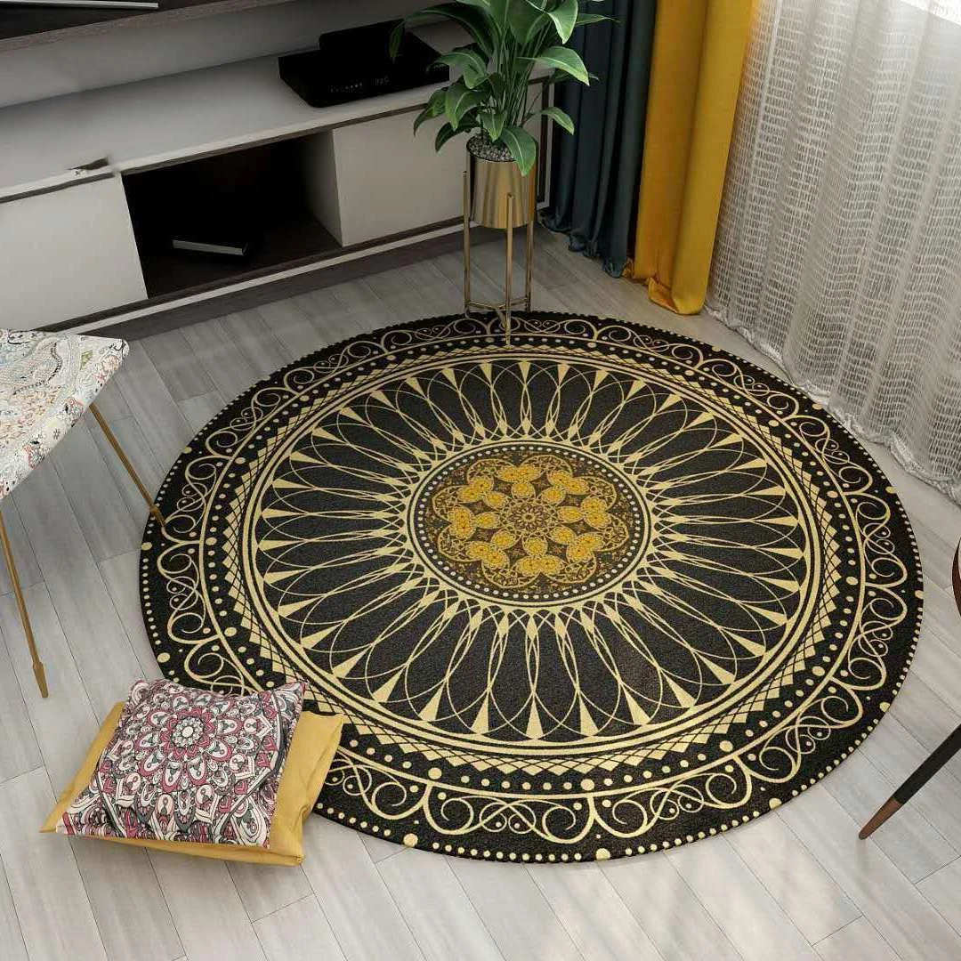 Round Carpet Ethnic Mandala Living Room  Floor Mat Chair Sofa Children   Decorative  Mode