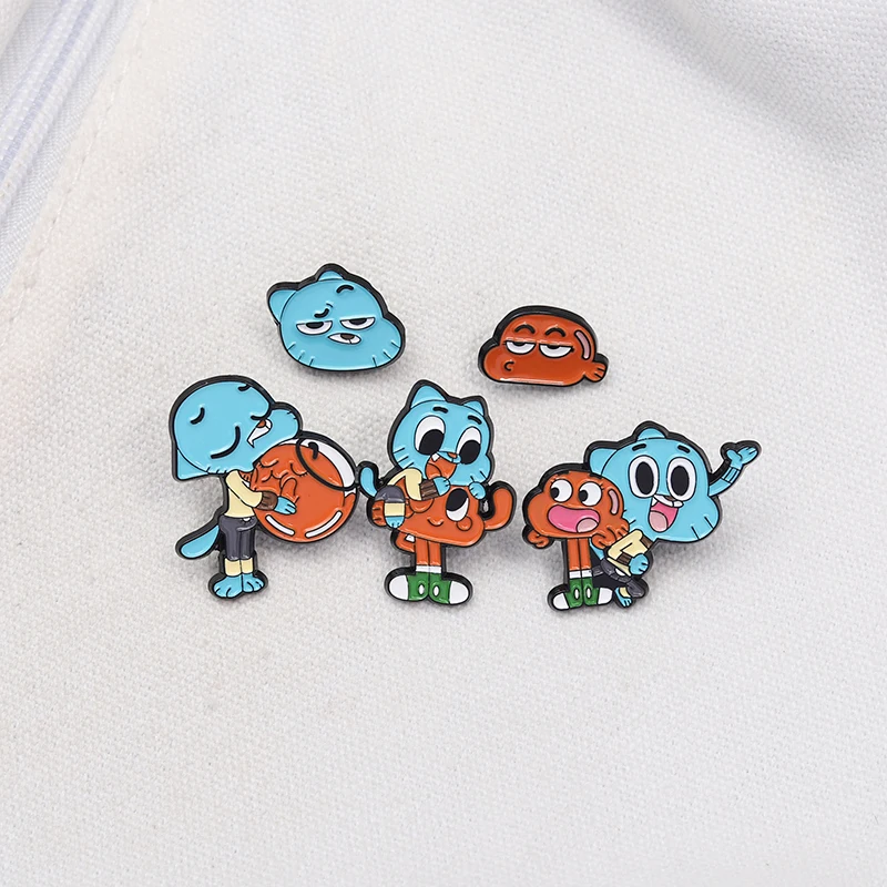 Cartoon-Animation, Komödie, Emaille-Anstecknadeln, schelmisches Abenteuer, blaue Katze, Broschen, Anstecknadeln, bester Schmuck, Geschenk für Fans und Freunde ﻿ – Detail 5