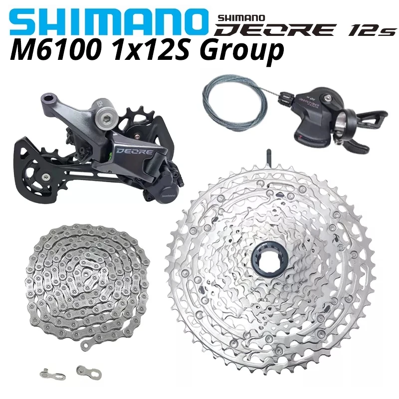 Shimano Deore M6100 1X12 Speed Groupset do rowerów górskich MTB 12V Dźwignia zmiany biegów CN RD Przerzutki 51T Kaseta Oryginalne zestawy rowerowe