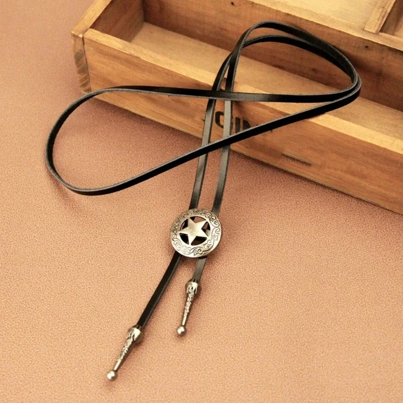 

Hollow out Star Pendant Bolo Tie for Men Women Bridegroom Wedding Necklace Western Cowboy Necktie Bolo Tie for Shirt