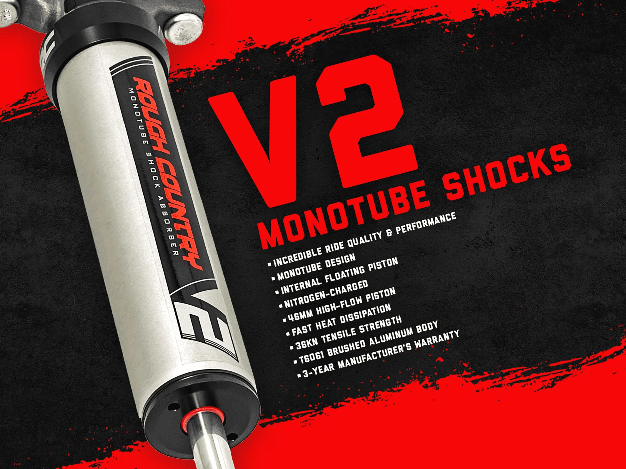 

V2 Rear Shocks (fits) 2009-2020 F150 | 0-3.5" Lift | MonoTube Shock Absorber | Pair | 760771_C