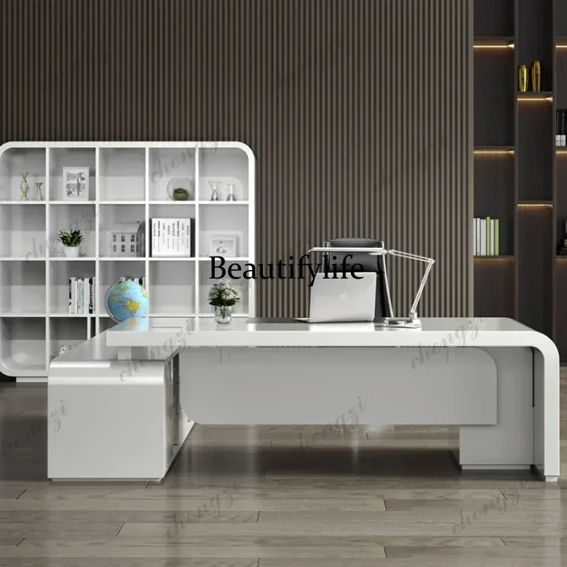 A68European Luxury Designer's Office Desk Simple Modern White Fashionable European Japanese Executive Ufficio