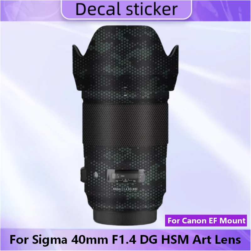 For Sigma 40mm F1.4 DG HSM Art For Canon EF Mount Lens Sticker Vinyl Wrap Film Lens Body Protective Decal Skin Protector Coat