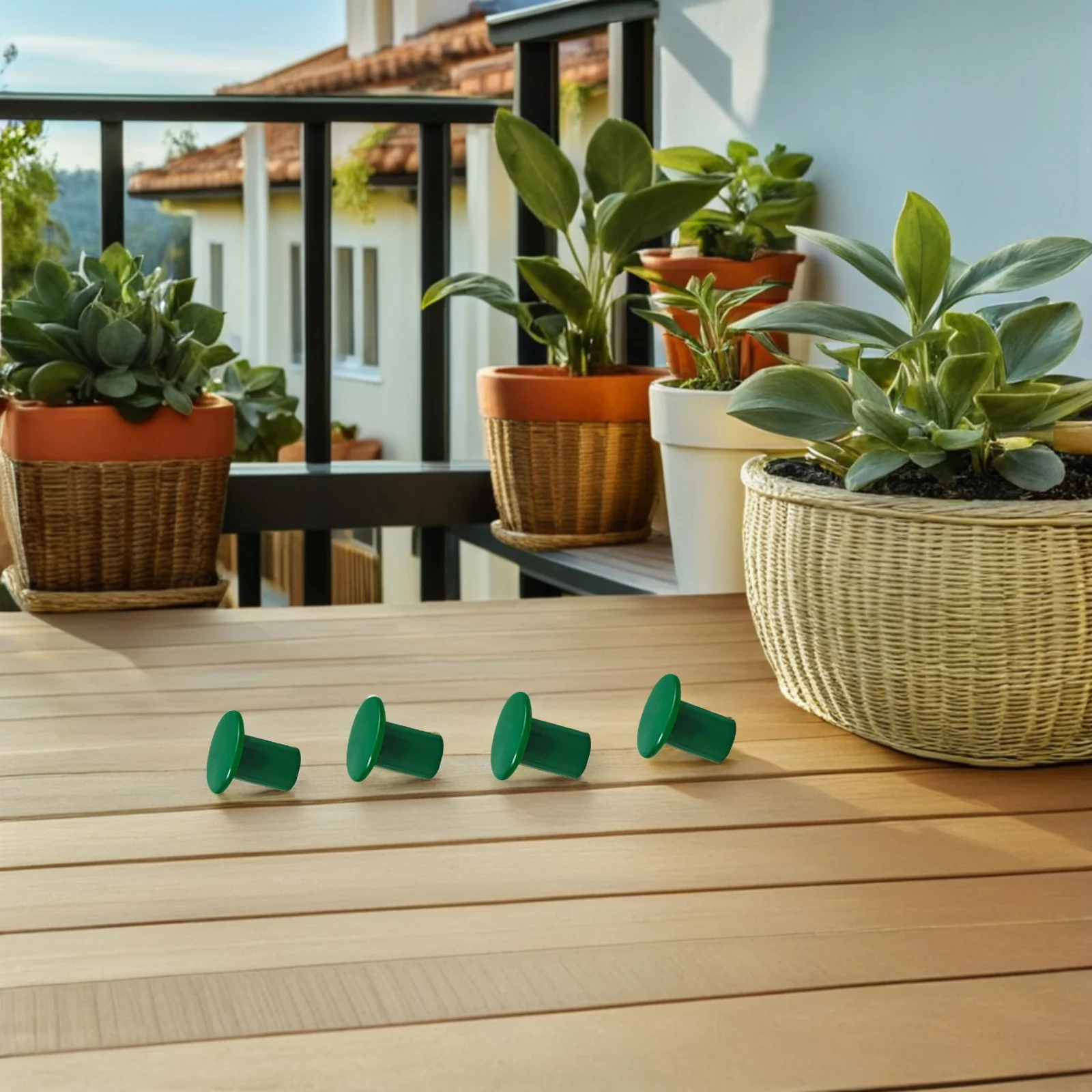 

24pcs Outdoor Bamboo Fence Protectors Garden Cane Caps Durable Plastic Tips For Plant Support Stakes Weatherproof Ventilation