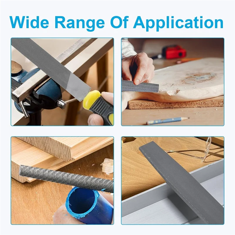 AS60-금속 평활화 및 성형 디버링 도구-금속 파일용 3피스 8인치 고탄소강, 목재용 평면 가장자리 포함