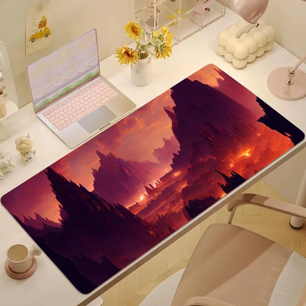 

hell on earth art Mouse Pad Tablet mouse Pad Laptop xl desktop mouse pad, cute HD Rainbow Gaming keyboard pad, csgo Player,90x40