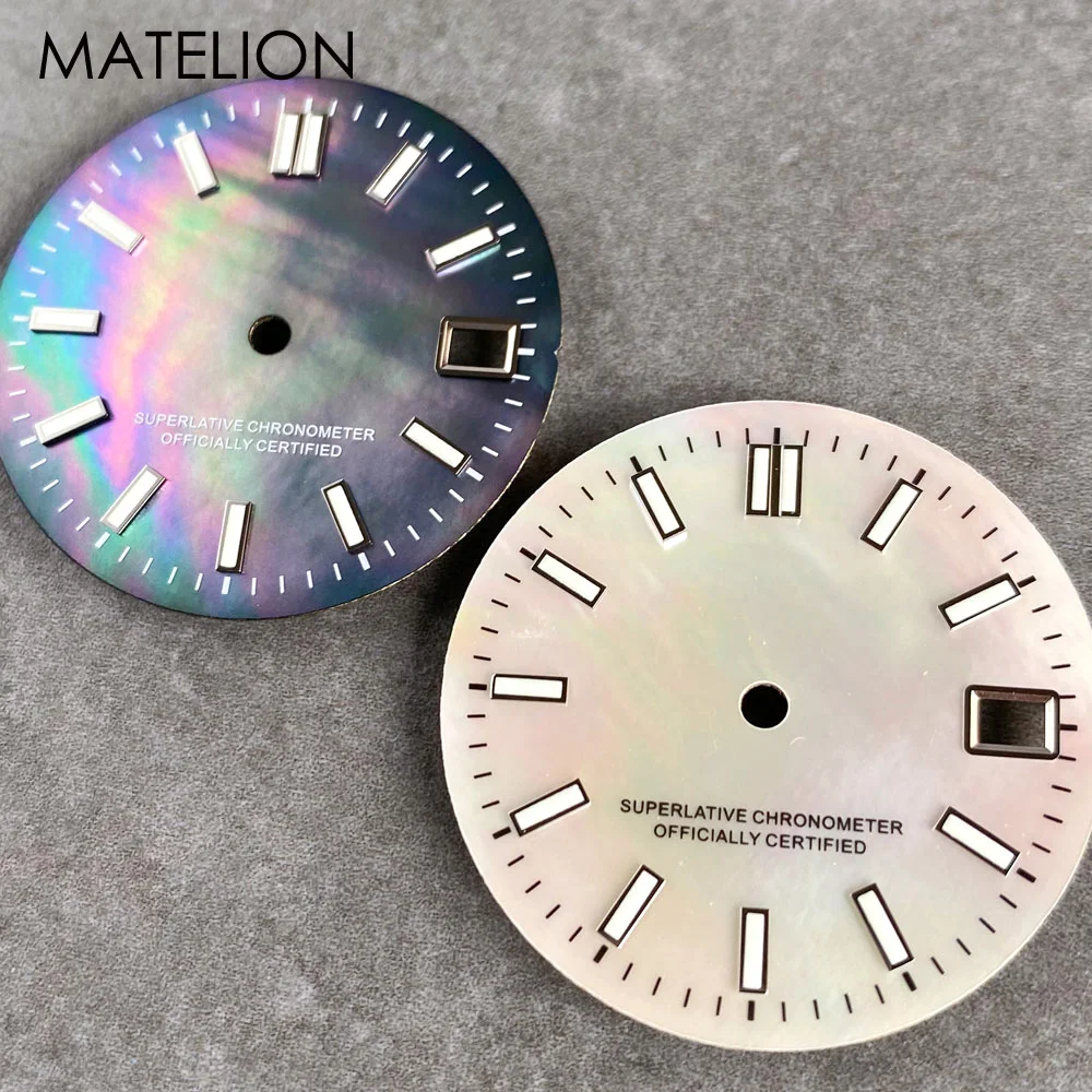 Mother of Pearl Watch Dial for NH35 NH36 NH38 NH70 NH71 NH72 Movement Baton Makers 29mm Luminous DJ Hands MOP Watch Face