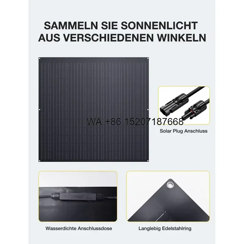 Wmwmnu 240W Flexible Solar Panel Ultra Thin Mono PV Module IP67 Waterproof 19.15% Efficiency Lightweight for RV Camping Boat