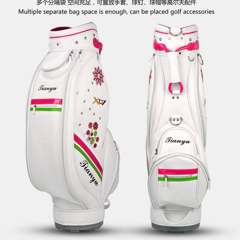 

Golf Bag Women's PU Lightweight Large Capacity Can Hold 13Pcs Ladies Standard Golf Bags