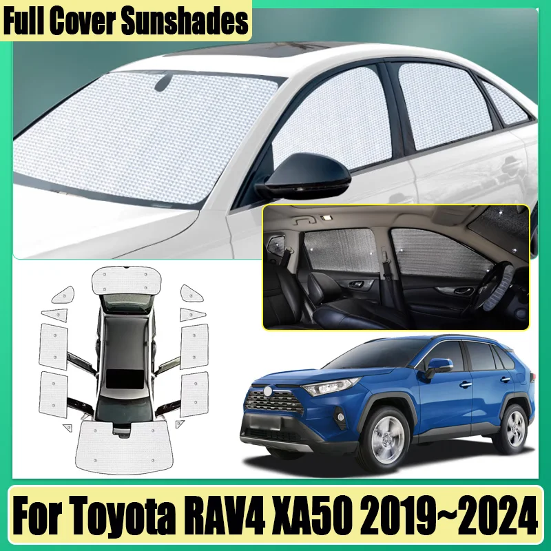 

Автомобильные чехлы для Toyota RAV4 XA50 2019 2020 2021 ~ 2024, солнцезащитный козырек с полным покрытием, солнцезащитный козырек, анти-УФ-блоки для конфиденциальности, аксессуары
