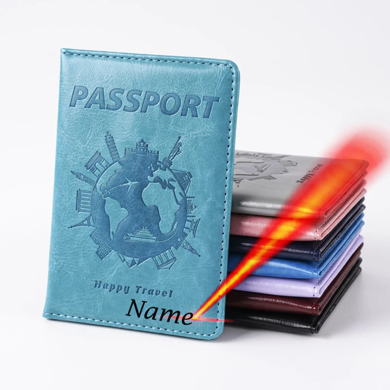 Personalized Name Passport Cover Custom Engraving Name Number Passport Holder Travel Wallet Passeport Personnalisé