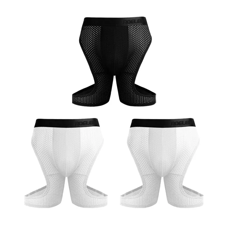 

1pc Sports briefs Men's fitness ice silk thin training quick dry running lengthened anti-wear leg non-wear crotch boxer pants
