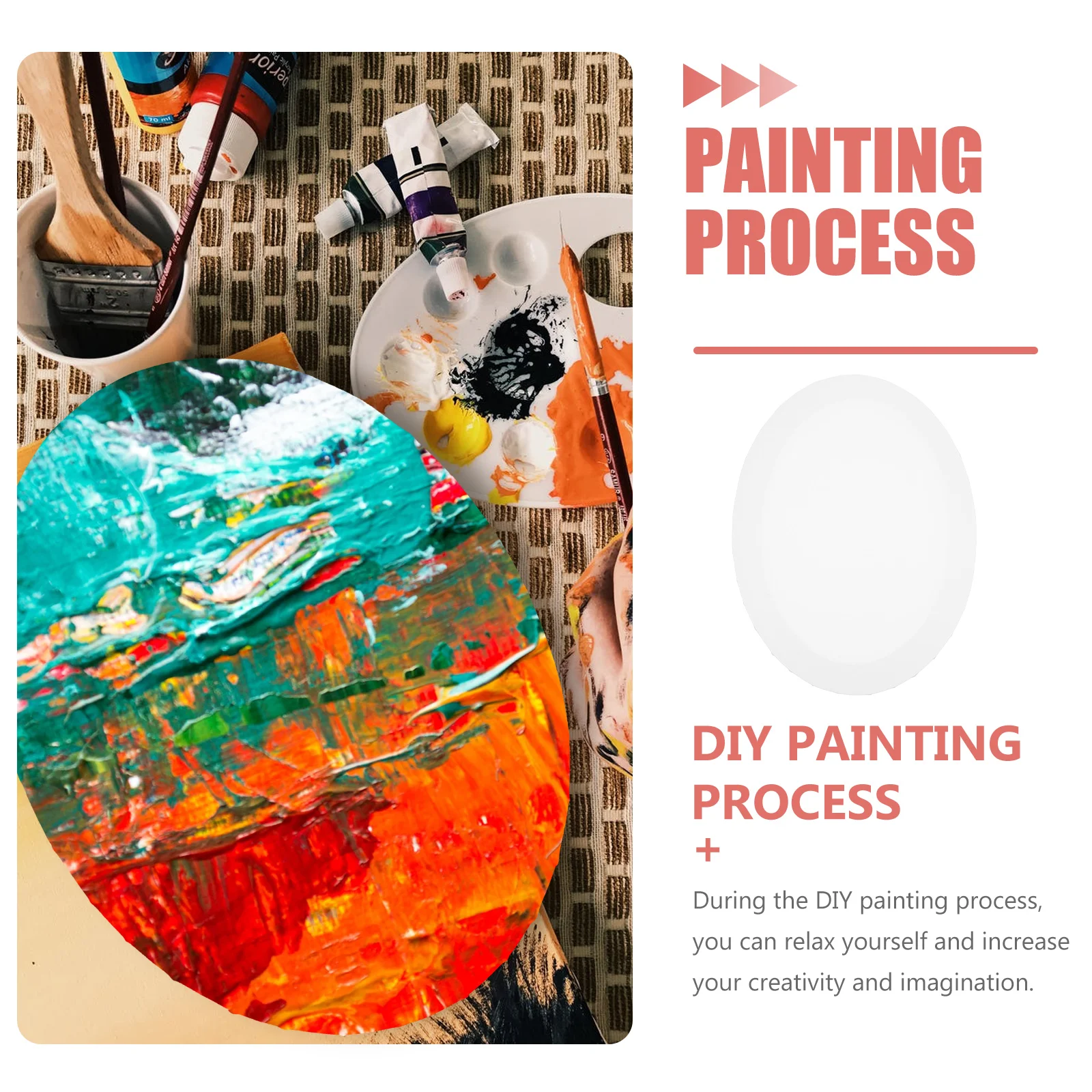 

1pc Oval Board Oil Painting Frame for Beginners White Frames Kids Mini Canvas Small Canvases Oval Shape Canvas Student