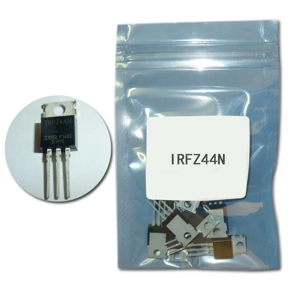 Transistors à effet de champ, IRFZ44N IRFZ44 MOSFET TO-220 MOSFET de puissance IRFZ44NPBF 49A 55V, nouveaux et originaux, 10 pièces