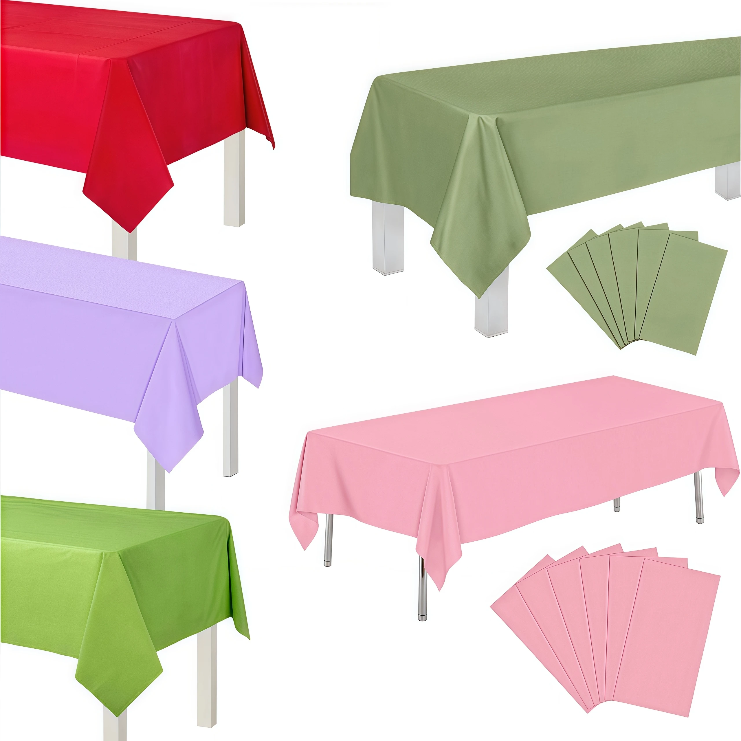 Einfarbige Tischdecke, rot, grün, rosa, lila, große rechteckige Tischdecke, Geburtstag, Hochzeit, Weihnachten, Bankett, Partyzubehör, Dekoration