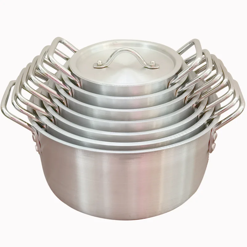 

Sanded aluminum soup pot household cross-border explosive aluminum pot 7-piece cookware hotel 14-piece aluminum pot set