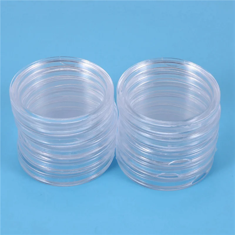 40 Pcs Small Round Transparent Plastic Coin Capsules Box 33Mm-ABQU