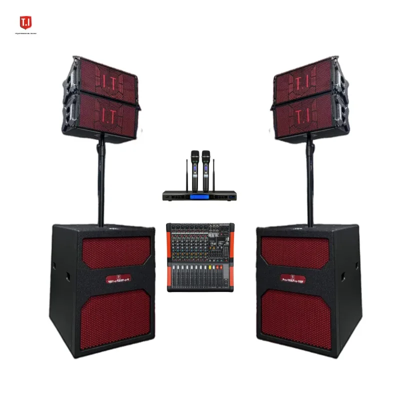 Matching 10 Inch Top & 18 Inch Subwoofer Line Array System, Professional Audio Gear for Outdoor Stage Live Performance Events
