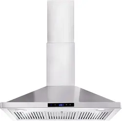 Tieasy 36 inch 700CFM Wall Mount Touch Panel Ducted/Ductless LED Lights Stainless Steel kitchen Range Hood USGD1090