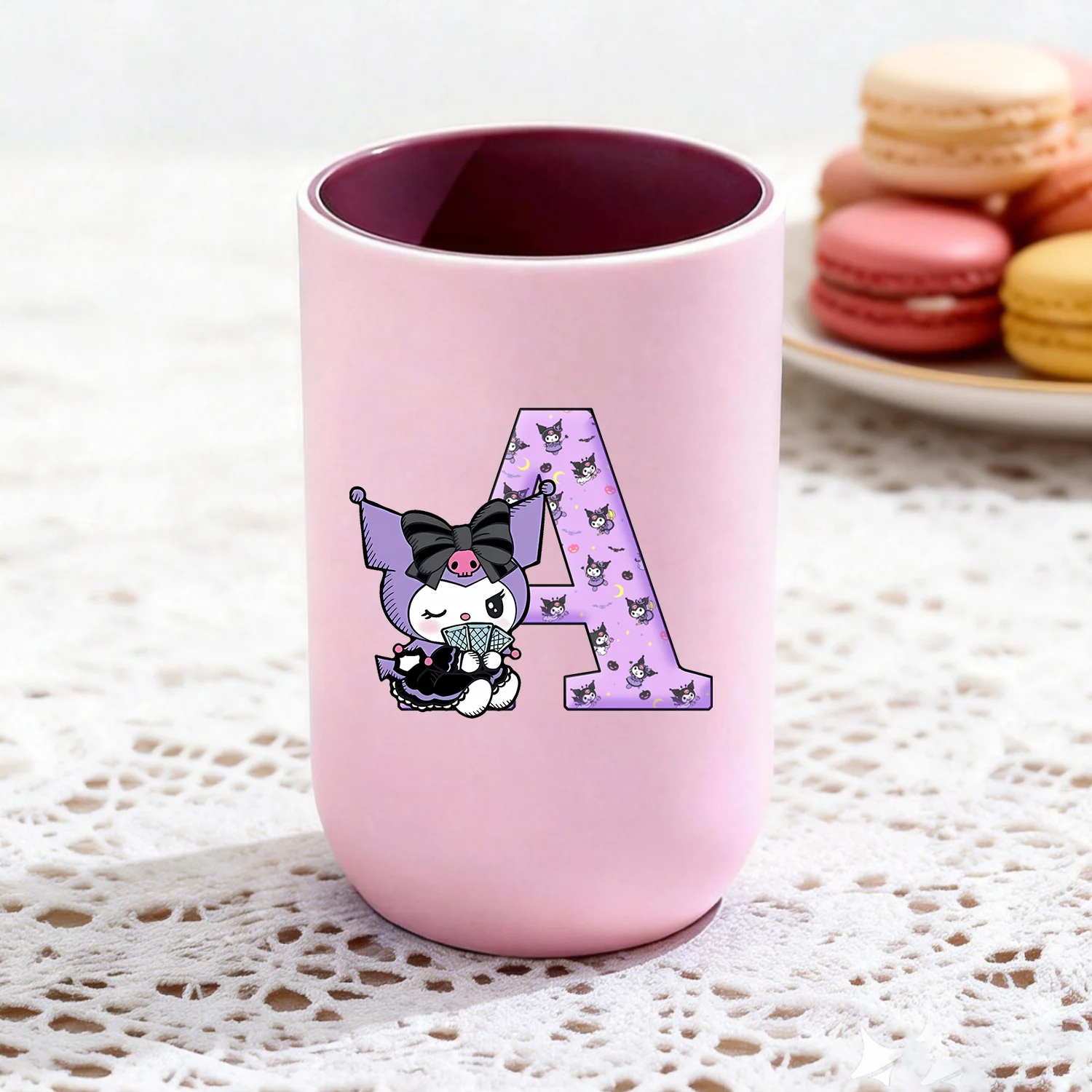 

Kuromi Anime Water Cup Toothbrush Cup Cartoon Letter Mouthwash Cup Kawaii Children Water Cups Pink Cups Boys Girls Birthday Gift