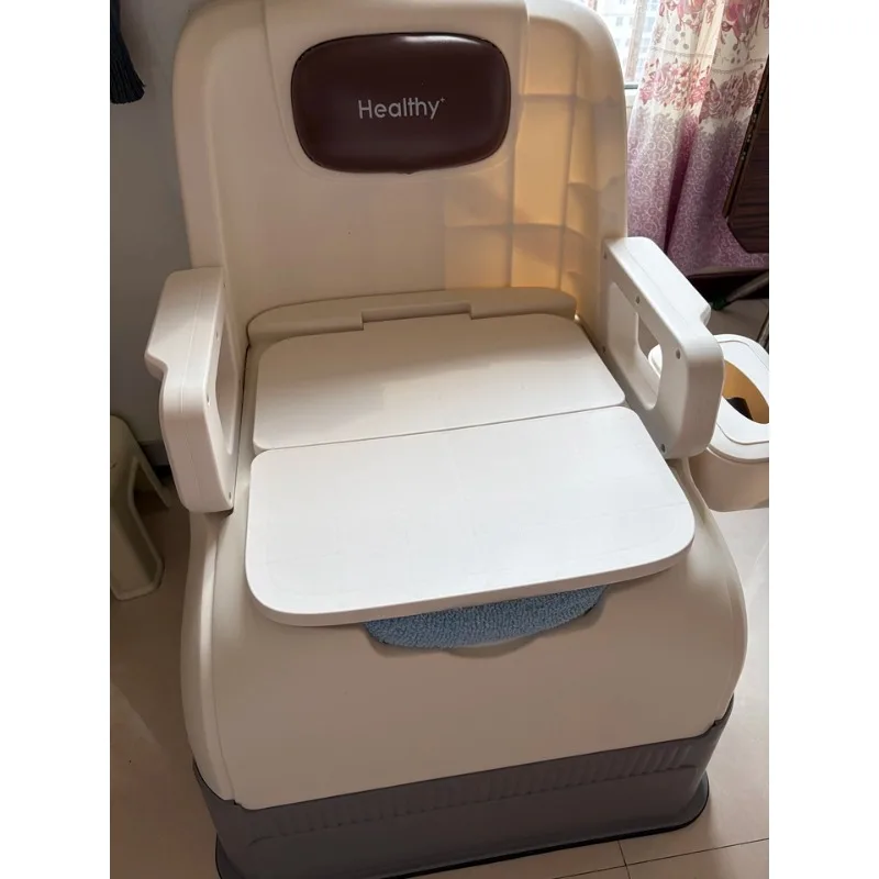 Portable Toilet Chair for Elderly Pregnant Women Bedside Commode with Bucket Plastic Adjustable Potty Chair