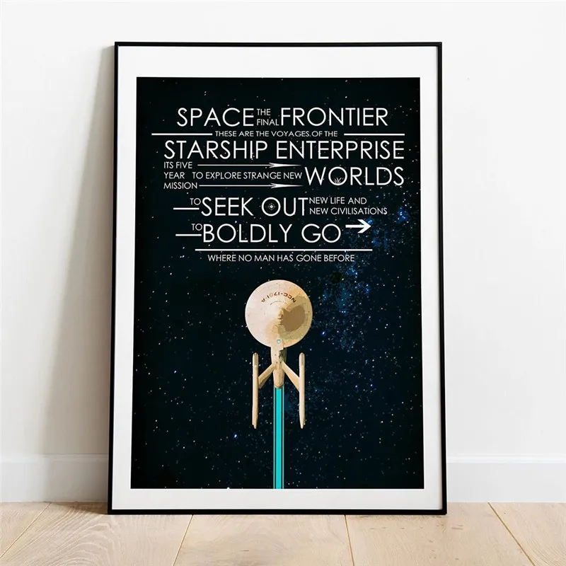Star Trek Movie Poster Captain Mission Oath Quote Typography Art Canvas Painting Wall Picture Print Nordic Modern Home Decor