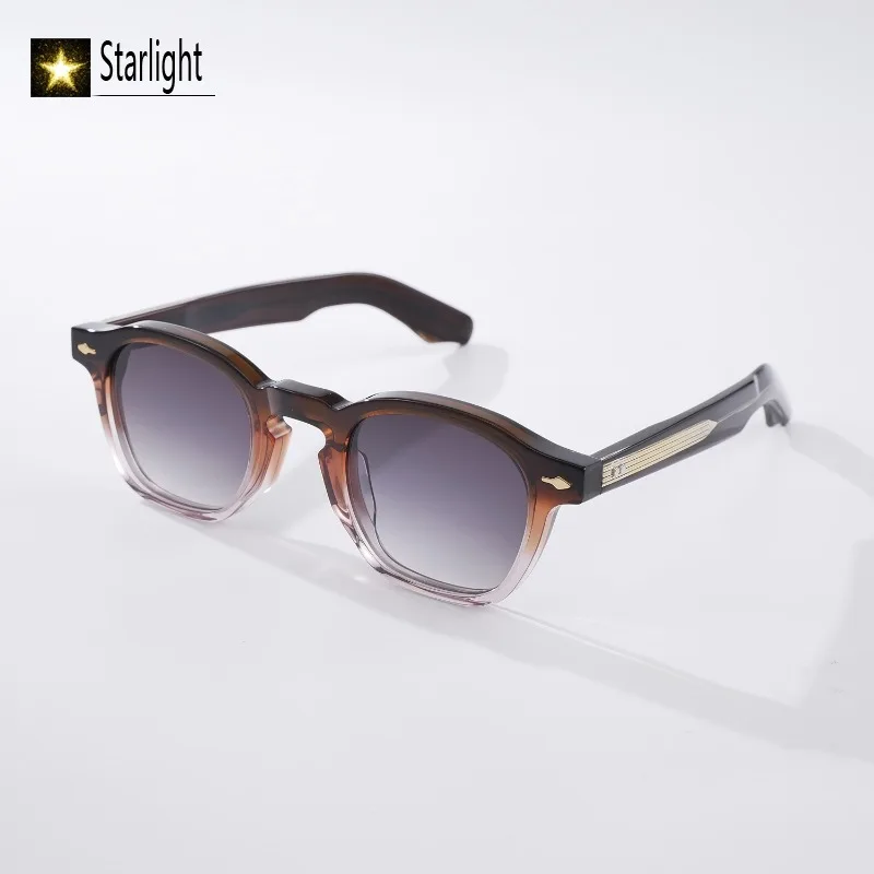 

Высококачественные коричневые градиентные солнцезащитные очки, мужские ацетатные ретро классические нейлоновые квадратные очки, мужские очки UV400, уличные дорожные очки 143 мм