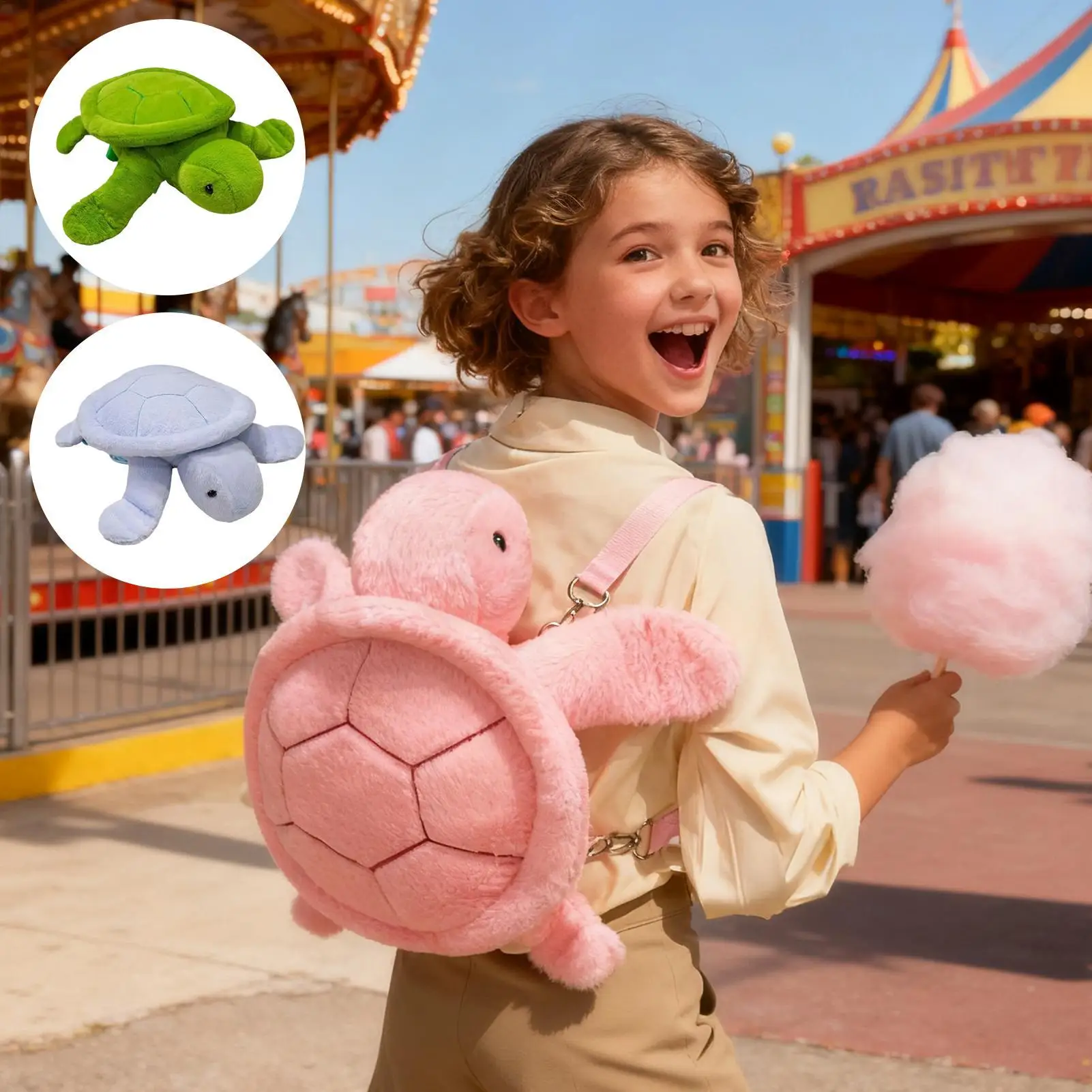 حقيبة ظهر على شكل سلحفاة للأولاد حقيبة لطيفة من القطيفة على شكل صدفة السلحفاة لوقت اللعب والسفر العائلي والمهرجانات اليومية وأعياد الميلاد في الهواء الطلق