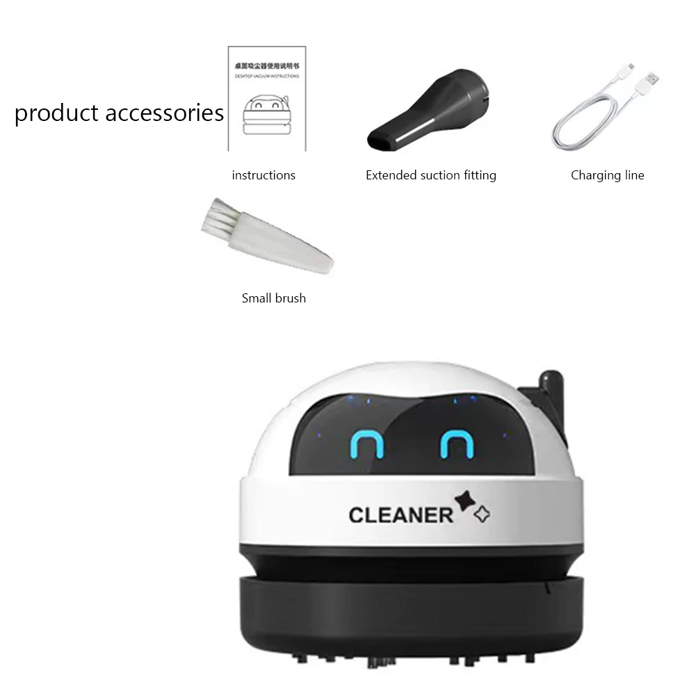 Desk Dust Vacuum with Clean Brush Desktop Cleaner Mini Vacuum Cleaner USB Rechargeable Desk Table Sweeper Dust Removal for Home