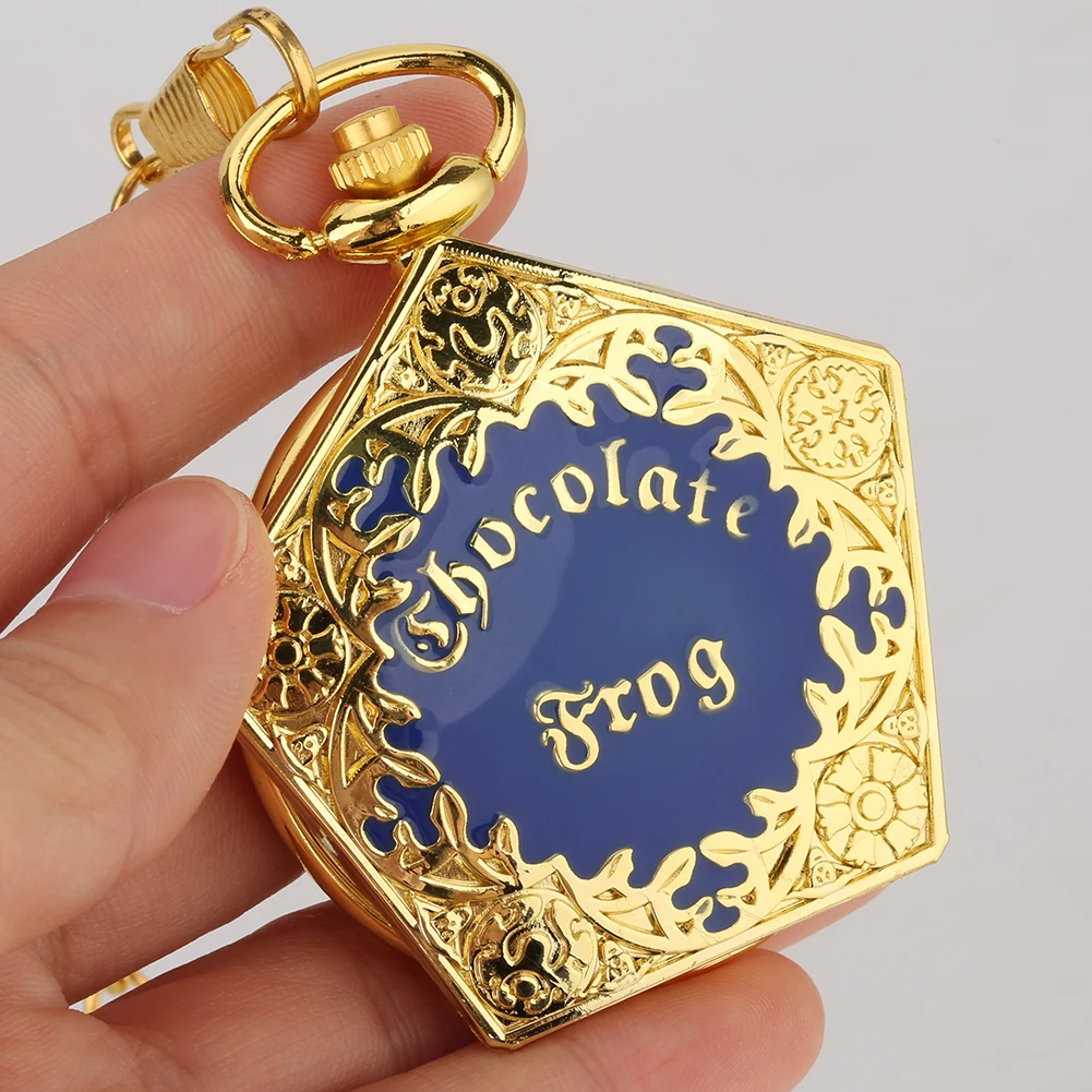 Luxury Chocolate Anything from Trolleys Wizard Magic World Quartz Pocket Watch Cosplay Necklace Pendant Chain Jewelry Clock Gift